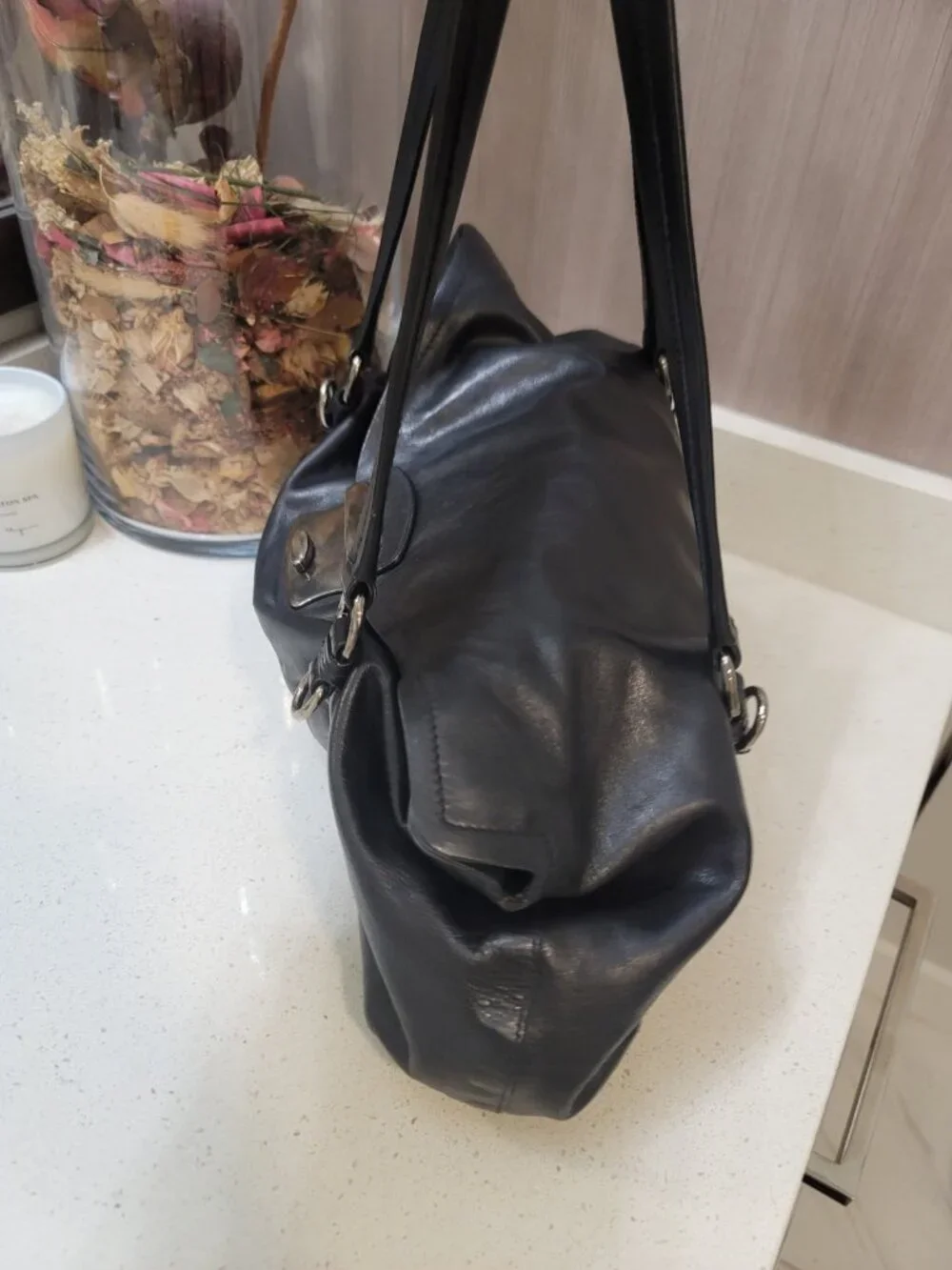 PRADA Milano Italy Black Tessuto-Vitelli Push-lock Easy Shoulder Bag Vintage - Picture 2 of 16